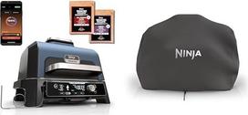 "Ninja Woodfire Pro Connect XL" elektrinis grilis-rūkykla ir "Woodfire XL" grilio dangtis Oficialūs "Ninja" priedai