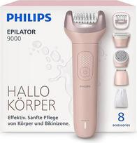 "Philips" epiliatorius "Series 9000" - belaidis epiliatorius sausam ir drėgnam naudojimui, kojų, kūno ir bikinio srities plaukelių šalinimas, su "ProGuide", 8 priedais, 60 min. baterija, modelis BRE719/00