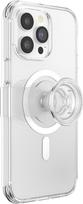 "PopSockets iPhone 14 Pro Max" dėklas su mobiliojo telefono laikikliu ir slankikliu, suderinamas su "MagSafe", mobiliojo telefono dėklas, skirtas "iPhone 14 Pro Max", įkraunamas belaidžiu ryšiu - skaidrus