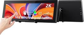 "Prechen" 16,2 colių monitorius, 2K QHD 2608×720 jutiklinio ekrano papildomas monitorius, IPS ištemptas juostos monitorius, kelioninis HDMI USBC, nešiojamasis jutiklinis ekranas nešiojamajam kompiuteriui "Windows Aida64" GPU CPU RAM stebėjimas