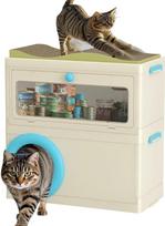 "RMAN Pet Storage Box", daugiafunkcinė dėžė naminių gyvūnėlių reikmenims, maistui ir žaislams laikyti, dulkėms atsparus saugojimo sprendimas - mėlyna