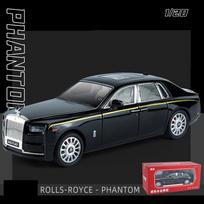 1/20 mastelio Phantom Diecast automobilio modelio žaislas, patraukiama atgal žaislinė transporto priemonė su garsu ir šviesa vaikams, mažiems berniukams, mergaitėms, dovanų kolekcija 1/20-27.5x8.7x7.5cm juoda