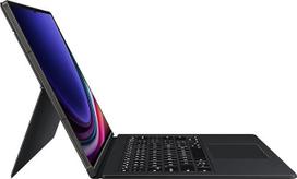 "Samsung Book Cover" klaviatūra EF-DX915, skirta "Galaxy Tab S9 Ultra", dviejų dalių planšetinio kompiuterio klaviatūra, QWERTY klaviatūra, funkciniai klavišai, POGO kaiščio jungtis, jutiklinis kilimėlis, "S Pen" skyrius, juoda