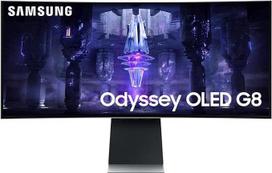 "Samsung Odyssey OLED G8" žaidimų monitorius S34BG850SU, 34 coliai, "AI Upscaling", OLED skydelis, UWQHD skiriamoji geba, "FreeSync Premium", 0,03 ms (G/G) atsako laikas, 175 Hz atnaujinimo dažnis, sidabrinis