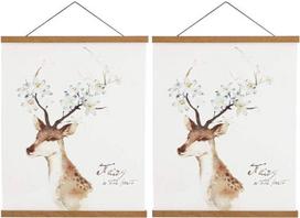 "Sanauto" magnetinis plakato pakabukas, lengvas medinis rėmo pakabukas nuotraukai Picutre Canvas Art Didelio dydžio sieninis žemėlapis Spausdinti sieną (36 colių, tikmedžio mediena, 2 pakuotės)