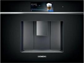 "Siemens" CT718L1B0 iQ700 Smart įmontuojamas visiškai automatinis kavos aparatas, juodas, 59,4 cm, "autoMilk Clean" - automatinis pieno sistemos valymas garais, "ceramDrive" - nenusidėvintis keraminis malūnėlis