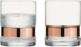 "SoHo" rankų darbo DOF taurelės viskiui, spiritiniams gėrimams arba vandeniui - 350 ml - bronzos spalvos - 2 elegantiškų taurelių rinkinys