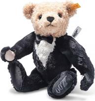 "Steiff Cuddly Toy James Bond" meškiukas, mielas pliušinis žaislas su plastikinėmis akimis, vaikams, berniukams ir mergaitėms, pliušinis žaislas, 30 cm, įvairiaspalvis, 355691
