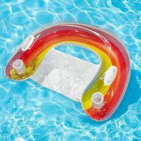 New adult inflatable water float swim ring inflatable mount sequin rainbow seat float thickened inflatable float 92*77CM