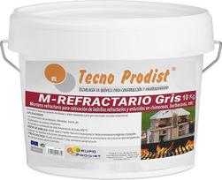 "Tecno Prodist M Fireproof Grey" (10 kg) Specialus ugniai atsparus skiedinys, skirtas ugniai atspariems akmenims ir tinkui, naudojamiems vietose, kuriose vyrauja aukšta temperatūra, pvz., kepsninėse, krosnyse ar židiniuose