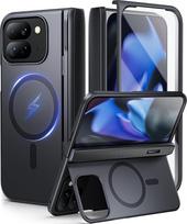 "Tongate Pixel 9 Pro" magnetinis dėklas su stovu, suderinamas su "MagSafe" tvirtu "Google 9Pro" sulankstomo telefono dėklu, integruota ekrano apsauga ir vyrių apsauga, skirta "Google Pixel" sulankstomam telefonui 2 2024