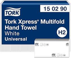 "Tork Xpress" 150290 Ekonomiški daugkartiniai rankų rankšluosčiai, balti H2, universalios kokybės, 2 sluoksnių, 100 % perdirbto pluošto, 21 × 226 rankšluosčių
