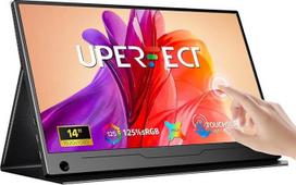 "UPERFECT" nešiojamasis monitoriaus jutiklinis ekranas, 14 colių nešiojamasis ekranas nešiojamajam kompiuteriui, 1920 x 1080 FHD IPS itin plonas antrasis ekranas nešiojamajam kompiuteriui / telefonui / žaidimų konsolei, VESA tvirtinimo įtaisas