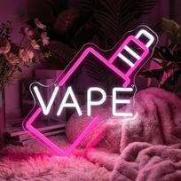 "Vape" neoninis ženklas sienoms dekoruoti, LED neoninė šviesa, pakabinamas ženklas, valdomas per USB su reguliuojamu jungikliu, skirtas "Vape", parduotuvėms, biurui, gyvenamajam kambariui (VAPE)
