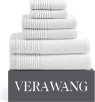"Vera Wang" - Vonios rankšluosčiai, itin minkšti 100 % medvilniniai rankšluosčiai, labai gerai sugeriantys, vidutinio svorio, mažai pūkuoti ir atsparūs išblukimui (plisuoti balti, 6 pakuotės)