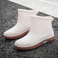 madingi batai nuo lietaus moterims kulkšnys Guminiai batai vandeniui atsparūs kauliai Moteriški darbo sauga batai sodo batai žvejybai avalynė Wader Sapato Chuva 36 smėlis