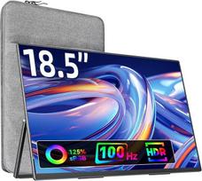 "VisionOwl" nešiojamasis monitorius 18,5 colio 100 Hz 125 % sRGB 1080P FHD IPS išorinis ekranas, USB-C ir HDMI nešiojamojo kompiuterio ekranas su įmontuotu stovu ir garsiakalbiu "Mac", PC, PS5, "Xbox", VESA tvirtinimo įtaisas