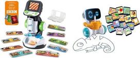 "VTech" interaktyvus vaizdo mikroskopas - ekranas, išmaniosios skaidrės ir Codi, išmanusis tapybos robotas - interaktyvus draugas
