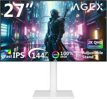 "Z-Edge AGEX" 27 colių QHD žaidimų monitorius 144 Hz 2K 2560 x 1440 Fast IPS MPRT 1 ms LED monitorius, 350 cd/m², "FreeSync", HDR10, DP ir HDMI, reguliuojamo aukščio, pakreipimo, pasukimo, baltos spalvos