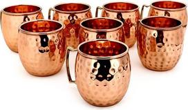 "Zap Impex Moscow Mule" variniai puodeliai - 8 puodelių rinkinys - 100 % rankų darbo gryno gryno kietojo vario puodeliai, skirti maistui - 16oz "Premium" kokteilių varinis stiklas