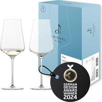 "Zwiesel Glas Duo" balto vyno taurės (2 vnt.), rankomis ir mašinomis pagamintos balto vyno taurės, Tritano kristalo taurės, kurias galima plauti indaplovėje (Prekės Nr. 123473)