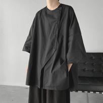 Men's Three-Quarter Sleeve Summer Shirt, Hong Kong & Japanese Style, Trendy and Handsome. Extra Large juoda