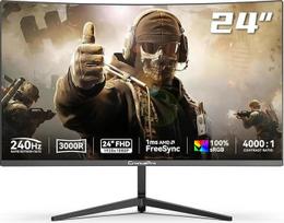 24 colių lenktas žaidimų monitorius, 240 Hz, 1 ms MPRT, "AMD FreeSync", FHD 1920 x 1080, 3000R, VA skydelis, 16:9, sRGB 100 %, HDR, "Eye Care", HDMI / DisplayPort, VESA laikiklis 75 x 75 mm, kompiuterio ekranas juodas