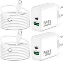 40W 2 prievadų USB C įkroviklio įkrovimo kabelis, skirtas "iPhone 17e 17 Pro Max Air", "iPhone 16/16e/15 Plus", "iPad Pro/Air 11/10/A16 Generation", PD/40W QC/30W greitojo įkroviklio maitinimo šaltinis USBC greitojo įkrovimo kabelis, 2 m, 2 pakuotės
