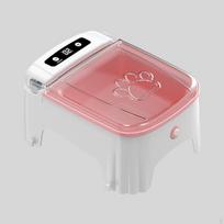 Automatic Timed Cat Feeder Auto Open and Close Lid Puppy Food Dispenser for Dry Indoor Cats rožinė