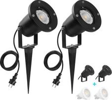 7W LED sodo žibintai su įžeminimo smaigaliu GU10 LED sodo prožektorius 800LM su kištuku IP65 sodo apšvietimas Vandeniui atsparus kelio apšvietimas Sodo LED taškinis apšvietimas Šilta balta