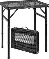 AKOZLIN sulankstomas grilio stalas 3 reguliuojamo aukščio nešiojamas metalinis aliuminio pikniko stalas su tinkliniu stalviršiu ir nešiojama rankena Lengvas 58,4 x 40,6c (dvigubai sulankstomas, dvigubai sulankstomas)