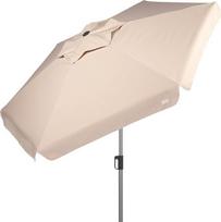 AKTIVE Šešiakampis sodo skėtis, 220 cm, dramblio kaulo spalvos, UV50 apsauga, plieninis strypas, 28/32 mm skersmens vamzdelis, židinys, reguliuojamas pakreipimas ir aukštis, poliesterio audinys, dideli skėčiai (62338)