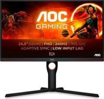 AOC 25G3ZM/BK 24,5 colių FHD žaidimų monitorius, 240 Hz, greitas VA skydelis, 0,5 ms MPRT, "Adaptive Sync", "FreeSync Premium", aukščio reguliavimas, (1920 x 1080 HDMI 2 x 2.0 DP 1 x 1.2), juodas/raudonas