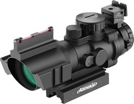 AOMEKIE Šautuvo optinis taikiklis 4 x 32 mm su šviesolaidžio optika ir 11 mm/22 mm bėgeliu "Airsoft" raudonojo taško taikiklis "Red Dot" taikiklis "Red Dot" taikiklis medžioklei "Airsoft" ir arbaletui