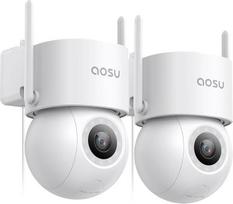 aosu 2 pakuotės 3K 5MP lauko stebėjimo kameros su kabeliu, 360° PTZ "WiFi" lauko kamera su 24/7 įrašymo funkcija, asmens, transporto priemonės ir naminių gyvūnėlių aptikimu, išmaniuoju sekimu, patruliavimu vienu paspaudimu