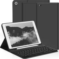 aoub 9/8/7 kartos "iPad" klaviatūros dėklas, belaidis QWERTZ klaviatūros dėklas su pieštuko laikikliu "iPad" 10,2 colių 2021/2020/2019, juodas
