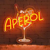 Aperol Neon ženklas Kokteilių LED ženklas, Aperol Spray Neon ženklas, USB Dimmable Orange LED stiklo ženklai, Baras LED Neon sieninė šviesa Pub Club Kokteilių šalis Žmogus urvas Virtuvė Dovana
