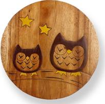 Art Craft KH001 Dažyta ir raižyta vaikiška taburetė Medinė kėdutė 27 cm aukščio