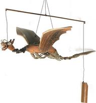 ART-CRAFT WSDR001 Vėjo varpelis Mobilus lauko vidaus drakonas XL, pagamintas iš kokoso riešuto ir bambuko D x Š x V 60 x 40 x 40 cm