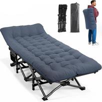 ATORPOK SHOP Kempingo lova Sulankstoma svečių lova iki 200 kg, su šonine kišene, nešiojamas stovyklavimo gultas, lauko, sodo, kelionių, stovyklavimo, vidaus