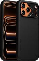 Aulumu A17 Vegan Leather Case for iPhone 17 Pro Case for Magsafe with Cooling Ribs and Camera Control, Protective Case, CoolHyper Mobile Phone Case, Shockproof, Scratch-Resistant, Complete Wrap-Around, Black