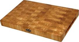 B4K Ąžuolo galinė medinė pjaustymo lenta 45 × 30 × 4 cm - kietas pjaustymo blokas | Antibakterinė galinė medinė lenta su rankenomis ir silikoninėmis kojelėmis | Puikiai tinka virtuvei, mėsai ir griliui