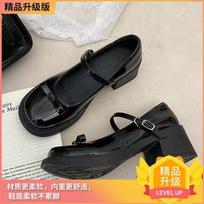 French Mary Jane shoes 2025 new autumn wear-resistant British style small leather shoes thick heel niche light fashion single woman 35 juoda