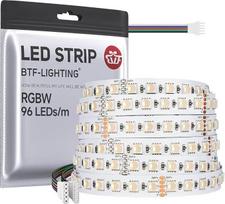 BTF-LIGHTING RGBWW LED juosta 5050SMD RGBW 4-in-1 LED juosta RGB + šilta balta (2700-3000K) 24V 5M 96LEDs/m 480LEDs Baltas PCB IP30 ne vandeniui, skirtas vidaus apšvietimui (tik LED juostos)