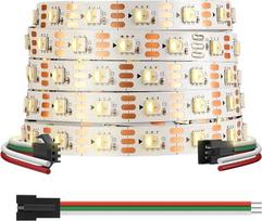 BTF-LIGHTING SK6812 RGBW IC 4-in-1 LED juosta individualiai adresuojama DC12V 5M 60LEDs/m 5050SMD RGB + šilta balta 3000K 4 spalvos 1 baltoje PCB svajonių spalvoje Lankstus IP30, skirtas "pasidaryk pats" dekoravimui (tik juostelės)