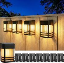 btfarm 8 Stück Solar Wandleuchte Aussen, 3 Farben Heller Solarlampen für Außen Wand LED IP65 Wasserdicht Wandlampe, Zaunleuchten Outdoor Kabellose für Garten Hauswand Terrasse Zaun Balkon, Warmweiß