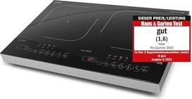 CASO Pro Gourmet 3500 mobili dviguba indukcinė kaitlentė, testo nugalėtojas Namų ir sodo testas, maks. 3500 W, 60-240 °C, 12 galios lygių, iki 22 cm dydžio puodams