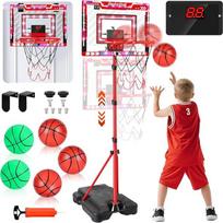 Charmofun Krepšinio lankas vaikams, reguliuojamo aukščio 105-183 cm, vaikiškas žaislinis krepšinio lankas su 5 kamuoliais, krepšinio krepšys su švieslente, šviesa, vidaus lauko žaislas berniukams ir mergaitėms