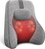 COMFIER nugaros masažuoklis su ergonomiška forma, Shiatsu masažinė pagalvėlė biuro kėdei, 2 šilumos nustatymai raumenų atpalaidavimui, skirtas namams ir biurui