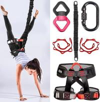 DASKING Sunkiosios Bungee juostos rinkinys, oro jogos pasipriešinimo Bungee tempimo diržas, 4D Bungee šokių virvė, treniruočių pasipriešinimo diržo treniruotės, fitneso treniruoklių namų sporto salė Profesionalus mokymo įranga